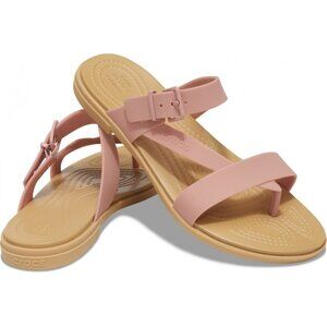 NWT 🩴Crocs Tulum Toe Post Sandals 😊Pale Blush size 10